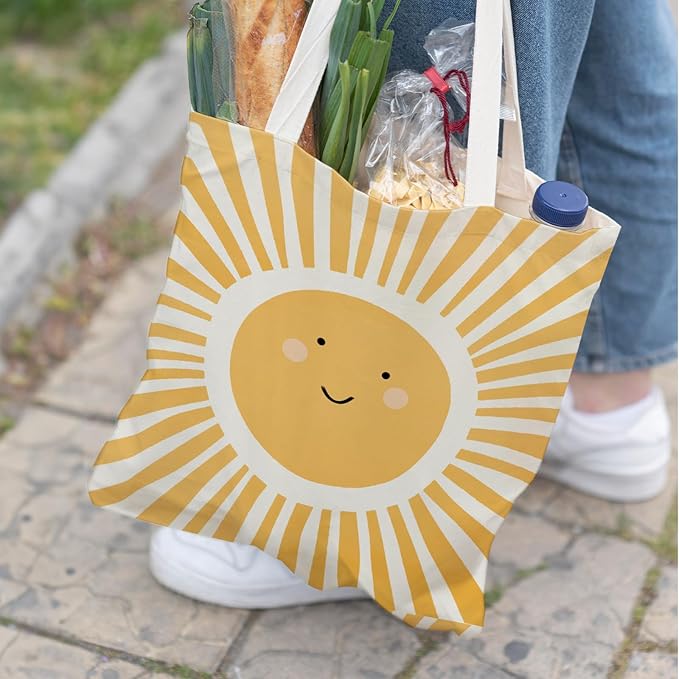Cute Tote Bags, Sunshine Canvas Tote Bag for Women, Funny Sun Tote Bag, Sunshine Gifts for Women, Sunshine Reusable Grocery Bags Shopping Bags