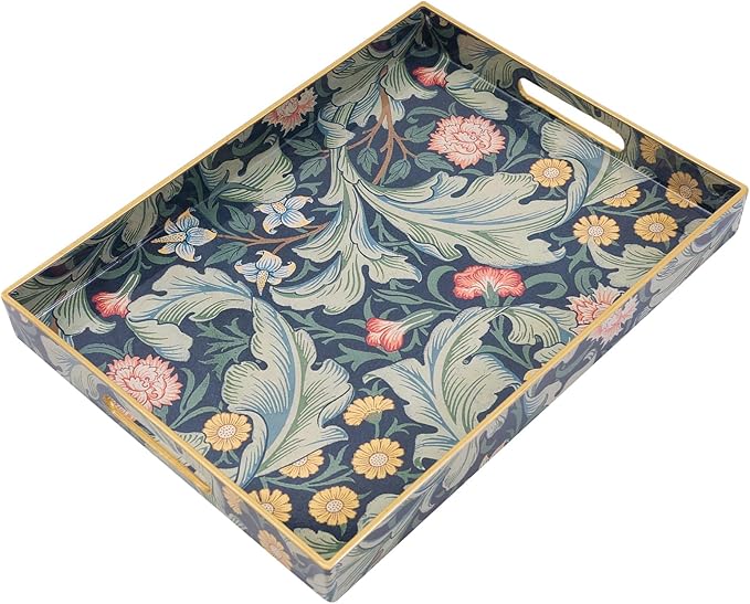 Coffee Table Trays for Living Room Serving Tray with Handles, Modern Large Tray for Ottoman Coffee Table