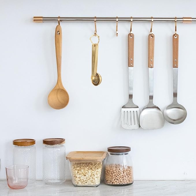 Measuring Spoons,304 Stainless Steel Measuring Cups & Spoon Set of 7 Piece:1Tbsp&1/2Tbsp,1tsp,3/4tsp,1/2tsp,1/4tsp,1/8tsp Teaspoon Coffee Scoop Tablespoon for Dry and Liquid Ingredients,Gold