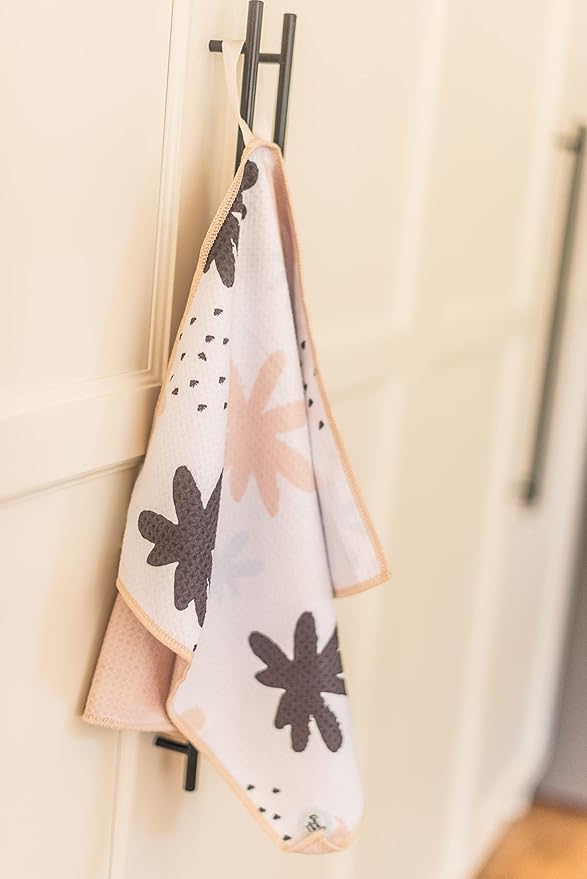 || 3 Pack|| Kitchen Towels || Dish Towels || Tea Towels || Highly Absorbent || Hanging Loop || Dish Cloths || Modern || Designer Prints (Neutrals)