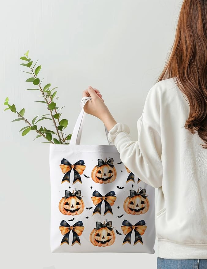 Halloween Tote Bag, Halloween Gifts for Women, Horror Tote Bag, Reusable Grocery Bags Shopping Bags