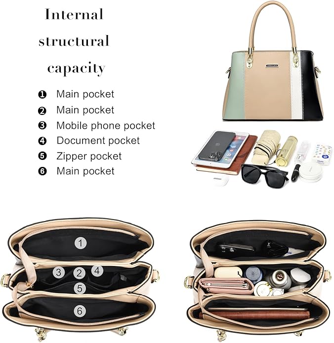 KURGOOL Women Purses and Handbags Top Handle Satchel Shoulder Bags Messenger Tote Bag for Ladie