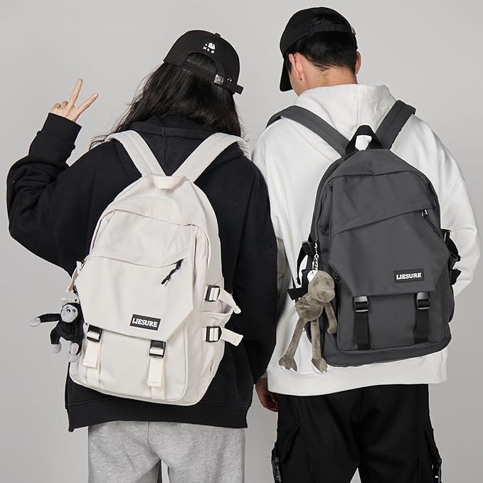 Lightweight School Bag Casual Daypack Laptop Backpack For Men Women Travel Rucksack For High School Middle Bookbag For Girls(Dark grey)