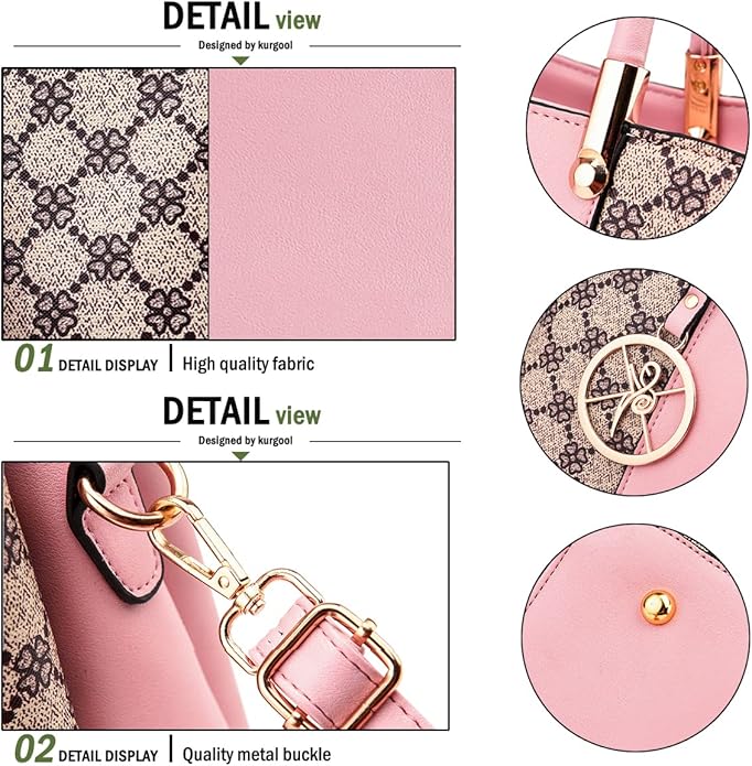 KURGOOL Women Purses and Handbags Top Handle Satchel Shoulder Bags Messenger Tote Bag for Ladie