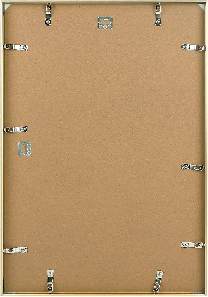 Golden State Art, 16x24 Aluminum Picture Frame, Gold Metal Thin Poster Frames for 16 x 24 inch Photo, Acrylic Front, Wall Hook for Horizontal or Vertical Display, 3 Pack