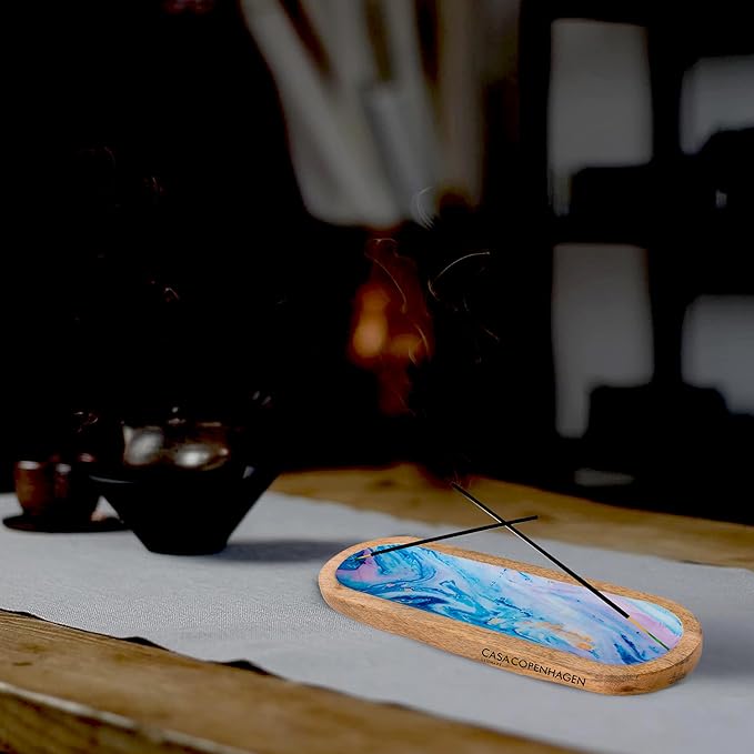 Casa Copenhagen Wooden Incense Holder & Incense Ash Catcher, Pack of 4, Modern Incense Stick Holder for Gifting & Décoration of Home,Yoga,Spa,Hotel - Spiral Galaxy