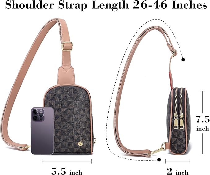 INICAT Travel Small Sling Bag Leather Crossbody Bags for Women Fanny Packs Cross Body Bag for Woman Cross Body Purses