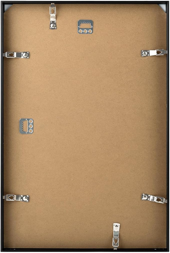 Golden State Art, 12x18 Aluminum Picture Frame, Black Metal Thin Poster Frames for 12 x 18 inch Photo, Acrylic Front, Wall Hook for Horizontal or Vertical Display, 3 Pack