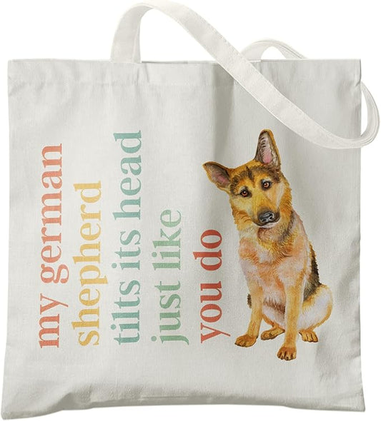 Dog Mom Canvas Tote Bags - Reusable Grocery Bags for Shopping, Funny Dog Lover Gifts for Women
