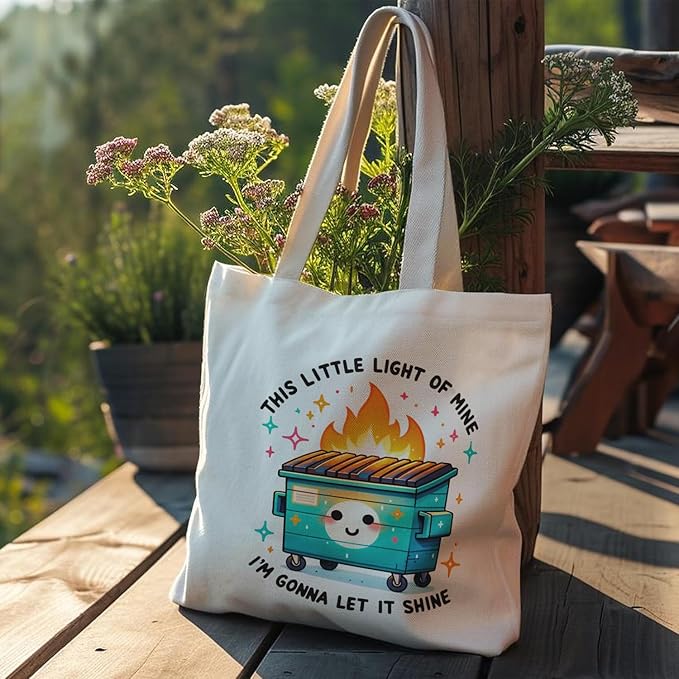 Dumpster Gifts Tote Bag, This Little Light of Mine Dumpster Canvas Tote Bag