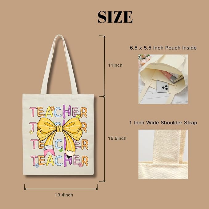 Tote Bag for Women, Canvas Tote Bag with Pockets,Canvas Shopping Bags,Reusable Grocery Bags