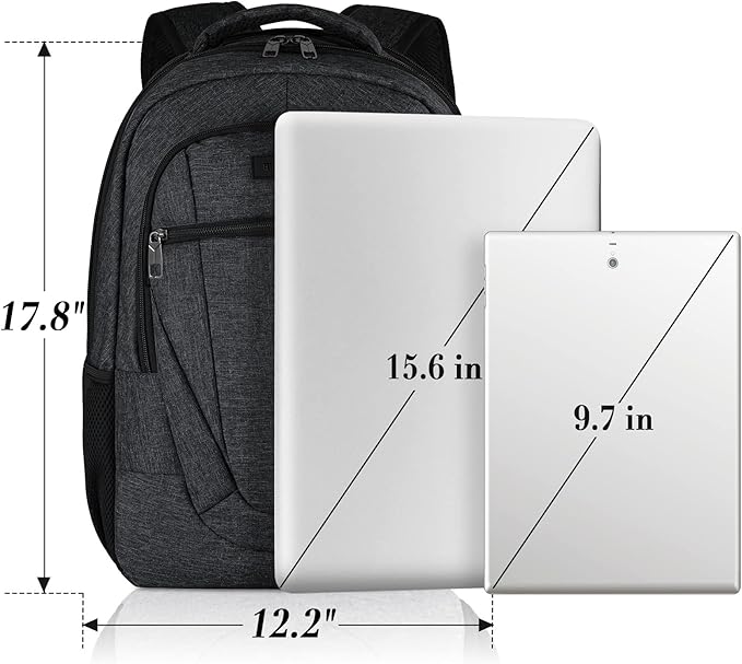 Travel Laptop Backpack for Men and Women, Backpacks for School Teen Boys, Business Anti Theft Slim Durable Back Pack with USB Charging Port, Adult Computer Bag Gift 15.6 IN Laptop, Black