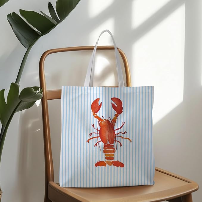 Beach Crab Tote Bag, Summer CrabsTote Bag for Women, Summer Crab Reusable Grocery Bags Shopping Bags