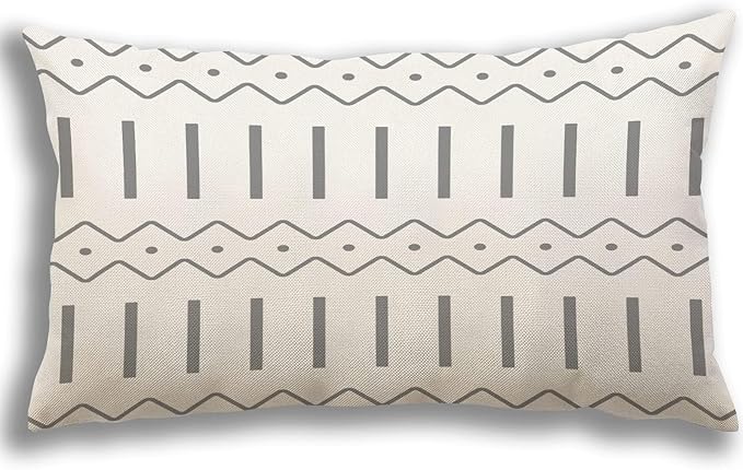 YCOLL Lumbar Pillow Covers 12x20 Set of 4, Modern Sofa Throw Pillow Cover, Decorative Outdoor Linen Fabric Pillow Case for Couch Bed Car，Gray