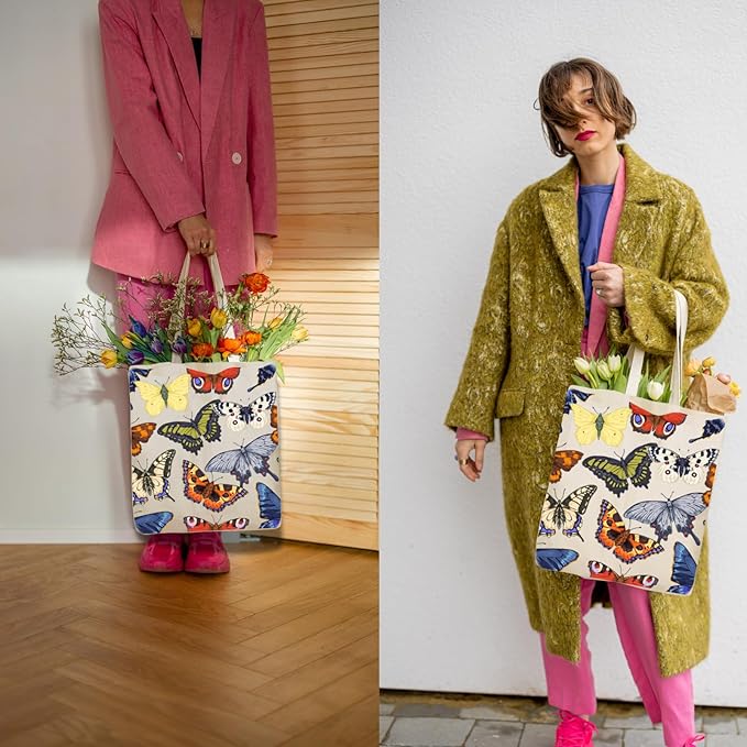 Tote Bag for Women, Canvas Tote Bag with Pockets,Canvas Shopping Bags,Reusable Grocery Bags