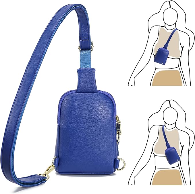 INICAT Travel Small Sling Bag Leather Crossbody Bags for Women Fanny Packs Cross Body Bag for Woman Cross Body Purses