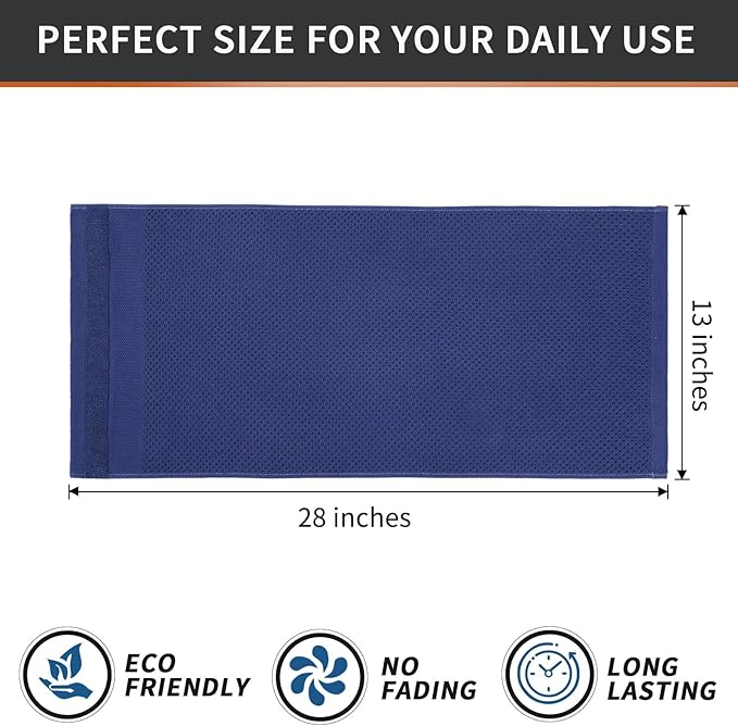 Homaxy 100% Cotton Waffle Weave Kitchen Towels, 13 x 28 Inches Super Absorbent and Machine Washable Dish Towels for Drying Dishes, 6-Packs, Navy Blue