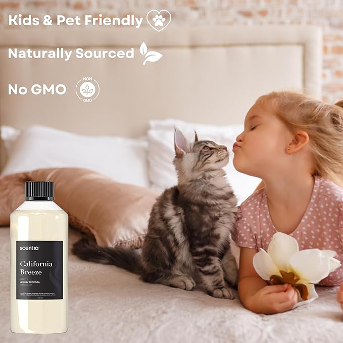 Hotel Diffuser Oil Inspired by The Delano Beach Club Hotel Scent - 500 mL 16.9 fl oz - Essential Oil Blend Orange, Green Tea & Jasmine for Aromatherapy Diffusers - California Breeze