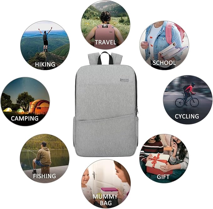 MAXTOP Deep Storage Laptop Backpack with USB Charging Port[Water Resistant] College School Computer Bookbag Fits 17 Inch Laptop