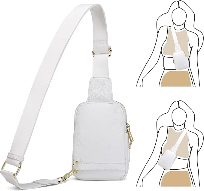 INICAT Travel Small Sling Bag Leather Crossbody Bags for Women Fanny Packs Cross Body Bag for Woman Cross Body Purses