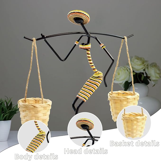 Creative Tea Candle Holder Tealight Holder with Bamboo Baskets and Candle Lights, Great for Decorative Candle Holders Home Decor Centerpiece, Unique Candle Holders