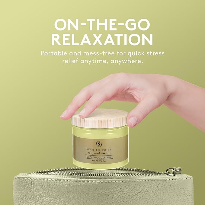 Special Supplies Scented Therapy Putty Dough - Infused with Pure Essential Oils for Aromatherapy and Meditation- Relaxation Gifts for Kids and Adults - Non-Stick (Deep Woodsy Mix (4.5 oz))