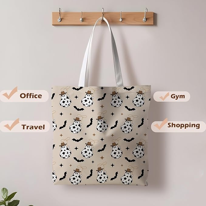 Halloween Tote Bag, Halloween Gifts for Women, Horror Tote Bag, Reusable Grocery Bags Shopping Bags