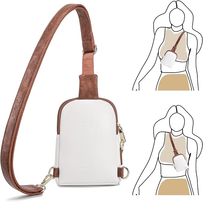 INICAT Travel Small Sling Bag Leather Crossbody Bags for Women Fanny Packs Cross Body Bag for Woman Cross Body Purses