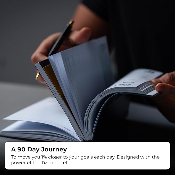 One Percent Diary by Steven Bartlett – Featured On The Diary of a CEO Podcast – Guided Wellness Journal for Men and Women – 90-Day Motivational and Reflection Daily Journal