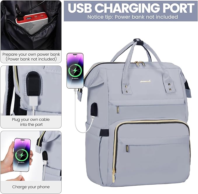 LOVEVOOK Laptop Backpack for Women Teacher Backpacks Nurse Bags,Work Bag Backpack Purse Bags Anti-Theft Travel Backpacks with USB Charging Port,15.6 Inch Backpack for College Business Casual