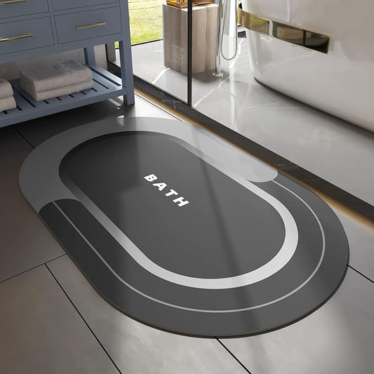 MontVoo Bath Mat - Non Slip, Quick Dry, Stain Resistant Bath Mat Rug for Bathroom Floor - Easy Care Shower Rug for Outside Bathtub - 24"x35" Darkgrey