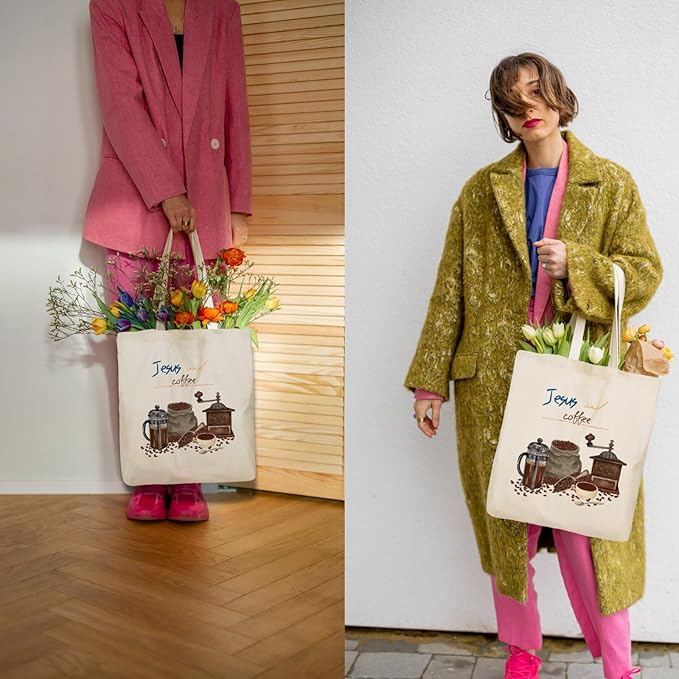 Tote Bag for Women, Canvas Tote Bag with Pockets,Canvas Shopping Bags,Reusable Grocery Bags