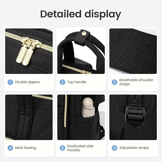 LOVEVOOK Laptop Backpack Women 17 inch,Lightweight Puffer Travel Backpacks for Women,Quilted Laptop Bag Computer Work Teacher Nurse Backpack,Womens Backpack Purse Daypack for College Business,Black