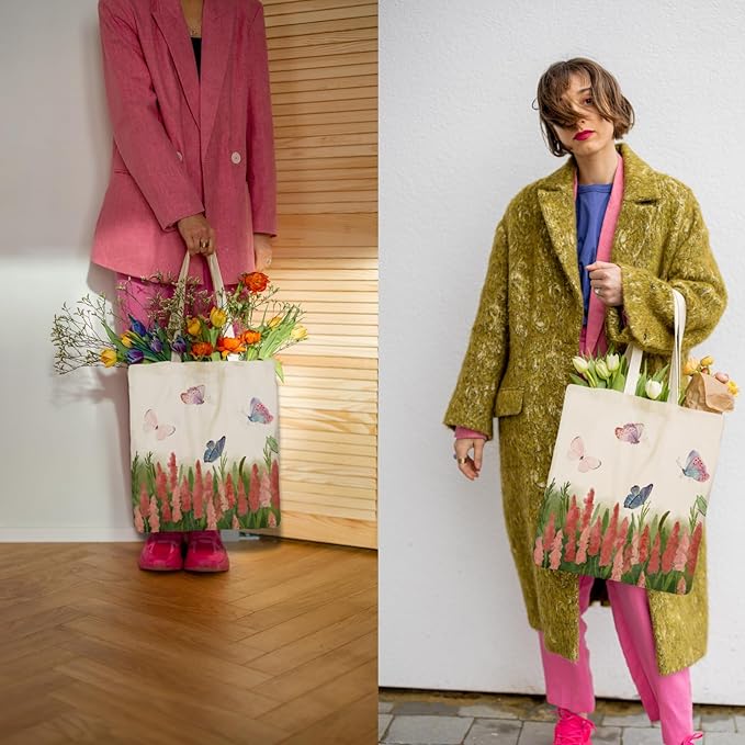 Tote Bag for Women, Canvas Tote Bag with Pockets,Canvas Shopping Bags,Reusable Grocery Bags