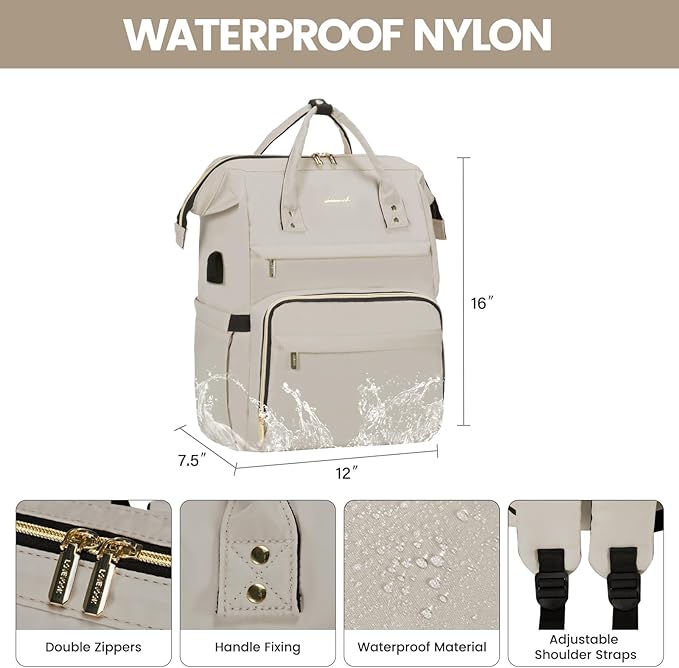LOVEVOOK Laptop Backpack for Women Teacher Backpack Nurse Bag,Work Bag Backpack Purse Bag Anti-Theft Travel Backpacks with USB Charging Port,15.6 Inch Backpacks for College Business Casual