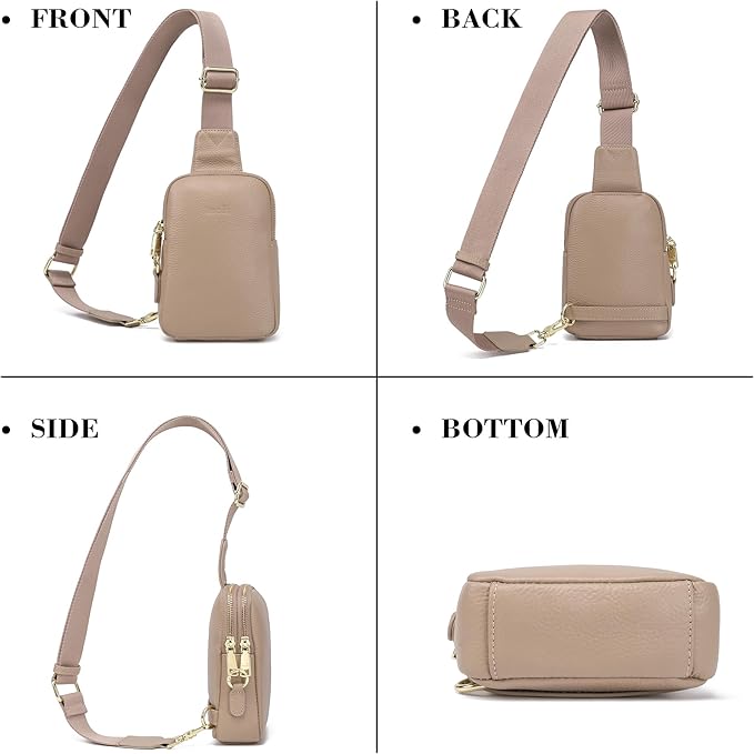 INICAT Travel Small Sling Bag Leather Crossbody Bags for Women Fanny Packs Cross Body Bag for Woman Cross Body Purses