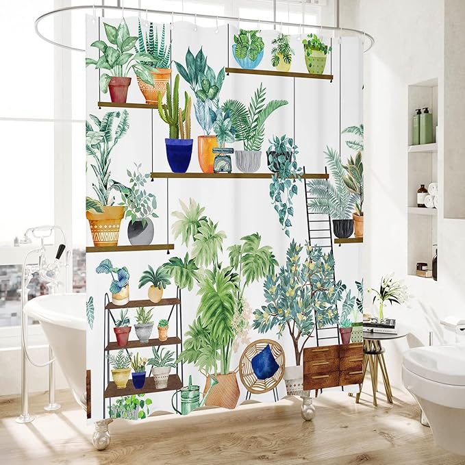 Bohemian Bathroom Curtain Colorful Boho Floral Print Beautiful Bright Polyester Fabric Cloth Shower Curtain for Bathroom Decoration, 72"x72"