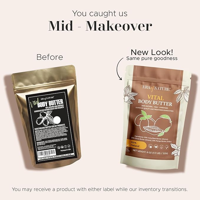 Era of Nature Organic Shea, Mango & Cocoa Body Butter – Raw, Unrefined, 100% Natural – Perfect Base for DIY Skincare, Body Butters, Lotions, Soaps & Lip Balms – Essential for Homemade Creations – 32oz