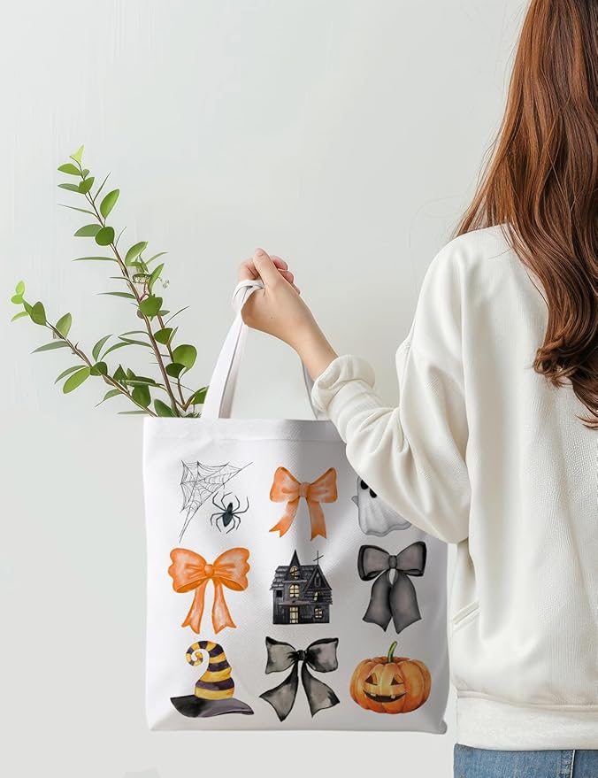 Halloween Tote Bag, Halloween Gifts for Women, Horror Tote Bag, Reusable Grocery Bags Shopping Bags