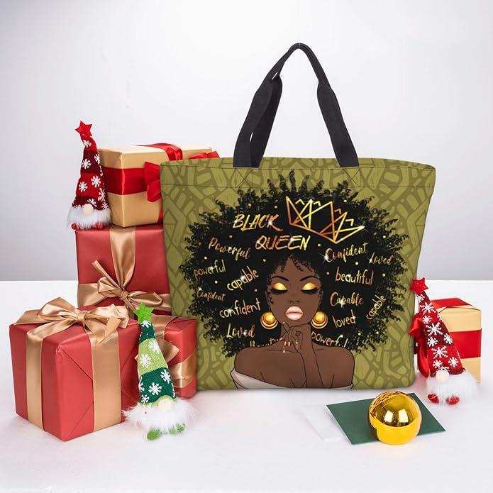 IAGM Women Tote Bags African American Woman Shoulder Bag Afro Black Girl Magic Satchel Handbags For Shopping,Work,Grocery,Gym
