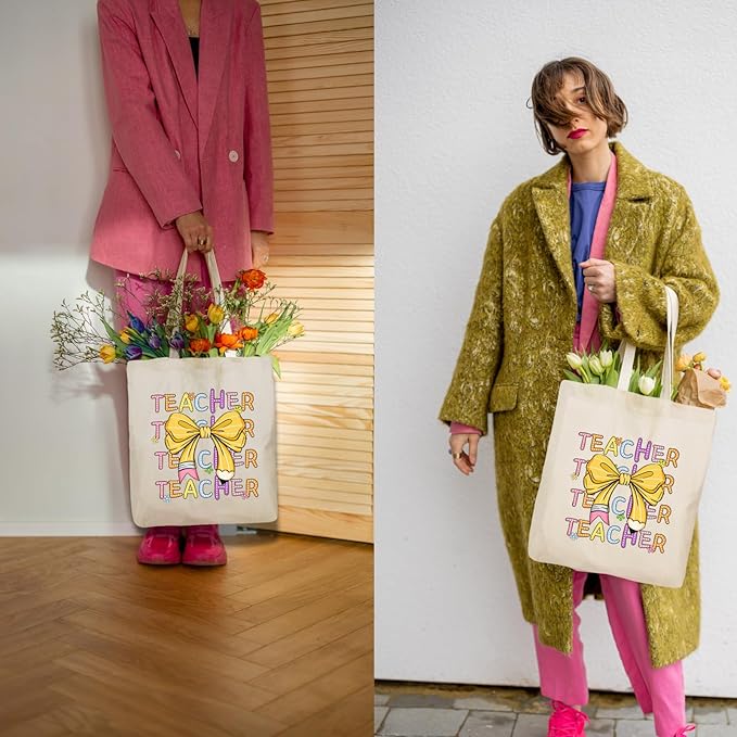 Tote Bag for Women, Canvas Tote Bag with Pockets,Canvas Shopping Bags,Reusable Grocery Bags