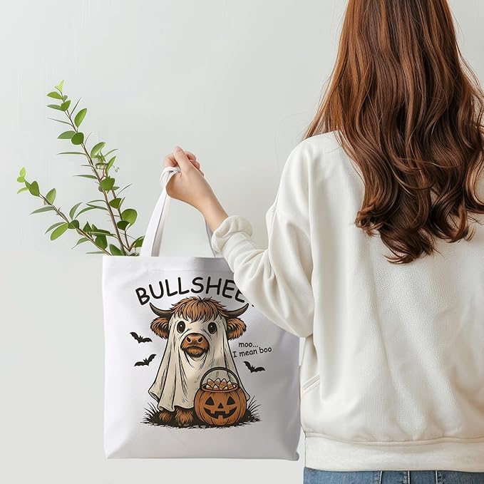 Halloween Tote Bag, Halloween Gifts for Women, Horror Tote Bag, Reusable Grocery Bags Shopping Bags