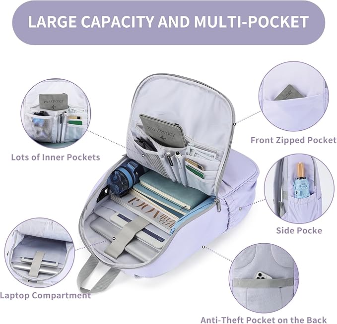 MAXTOP Deep Storage Laptop Backpack with USB Charging Port[Water Resistant] College Computer Bookbag Fits 16 Inch Laptop