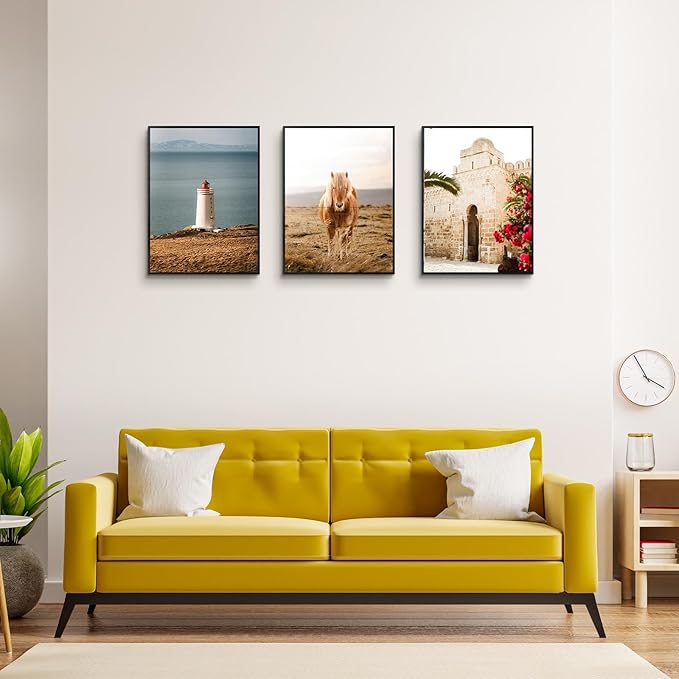 Golden State Art, 18x24 Aluminum Picture Frame, Black Metal Thin Poster Frames for 18 x 24 inch Photo, Acrylic Front, Wall Hook for Horizontal or Vertical Display, 3 Pack