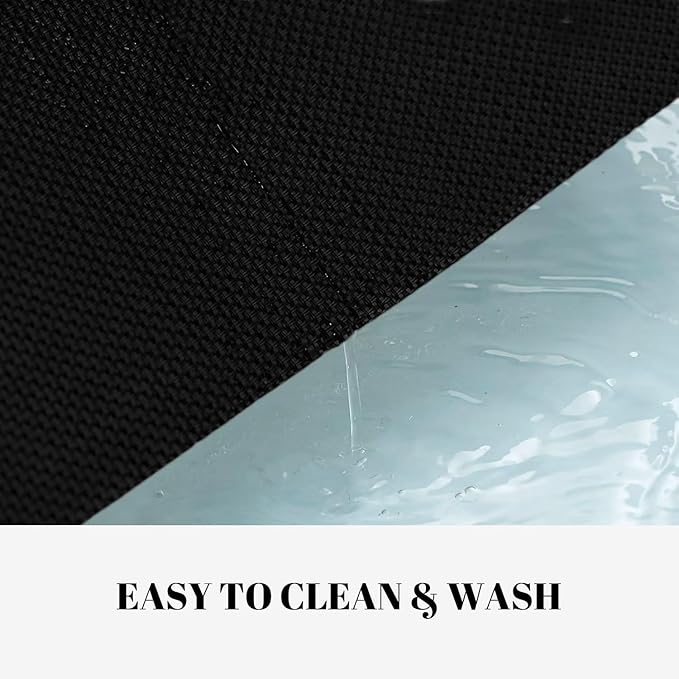 Placemats Set of 8 Vinyl/Plastic Woven Place Mats for Kitchen Table Indoor/Outdoor Washable Placemat Wipeable Dining Table Mats (Full Black,8)