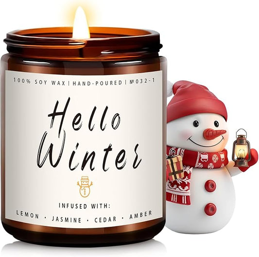 Hello Winter Candle - Soy Scented for Christmas, Home & Gifts
