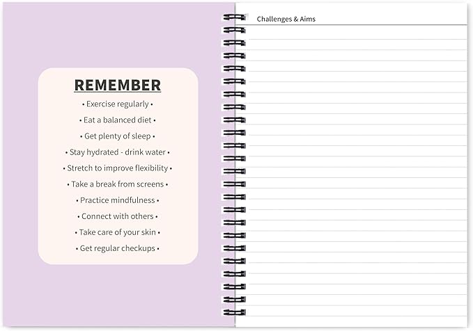 Better Health - Exercise, Nutrition & Wellness Journal - Stay healthy with our handy, simple tracking charts - A5 size with 104 undated pages - For A Happier, Healthier Life (Lilac)