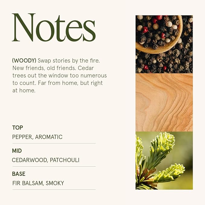 LA JOLIE MUSE Fir & Cedarwood Candle, Christmas Candles for Home Scented, 19 oz Large Wood Wicked Candle Gifts for Women&Men, 90 Hours Long Burning, Starlit Golden Fir