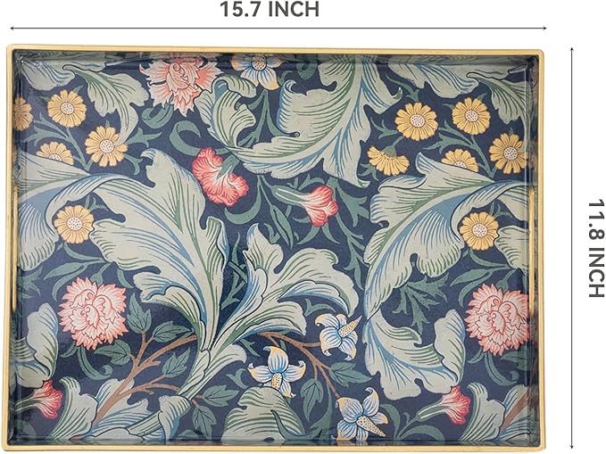 Coffee Table Trays for Living Room Serving Tray with Handles, Modern Large Tray for Ottoman Coffee Table