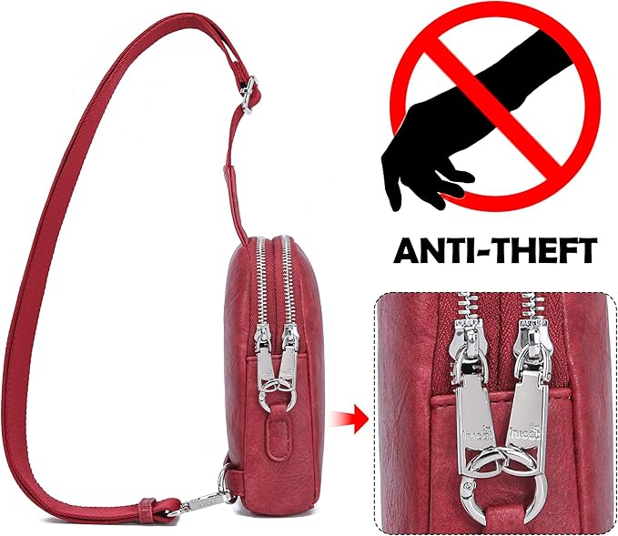 INICAT Travel Small Sling Bag Leather Crossbody Bags for Women Fanny Packs Cross Body Bag for Woman Cross Body Purses